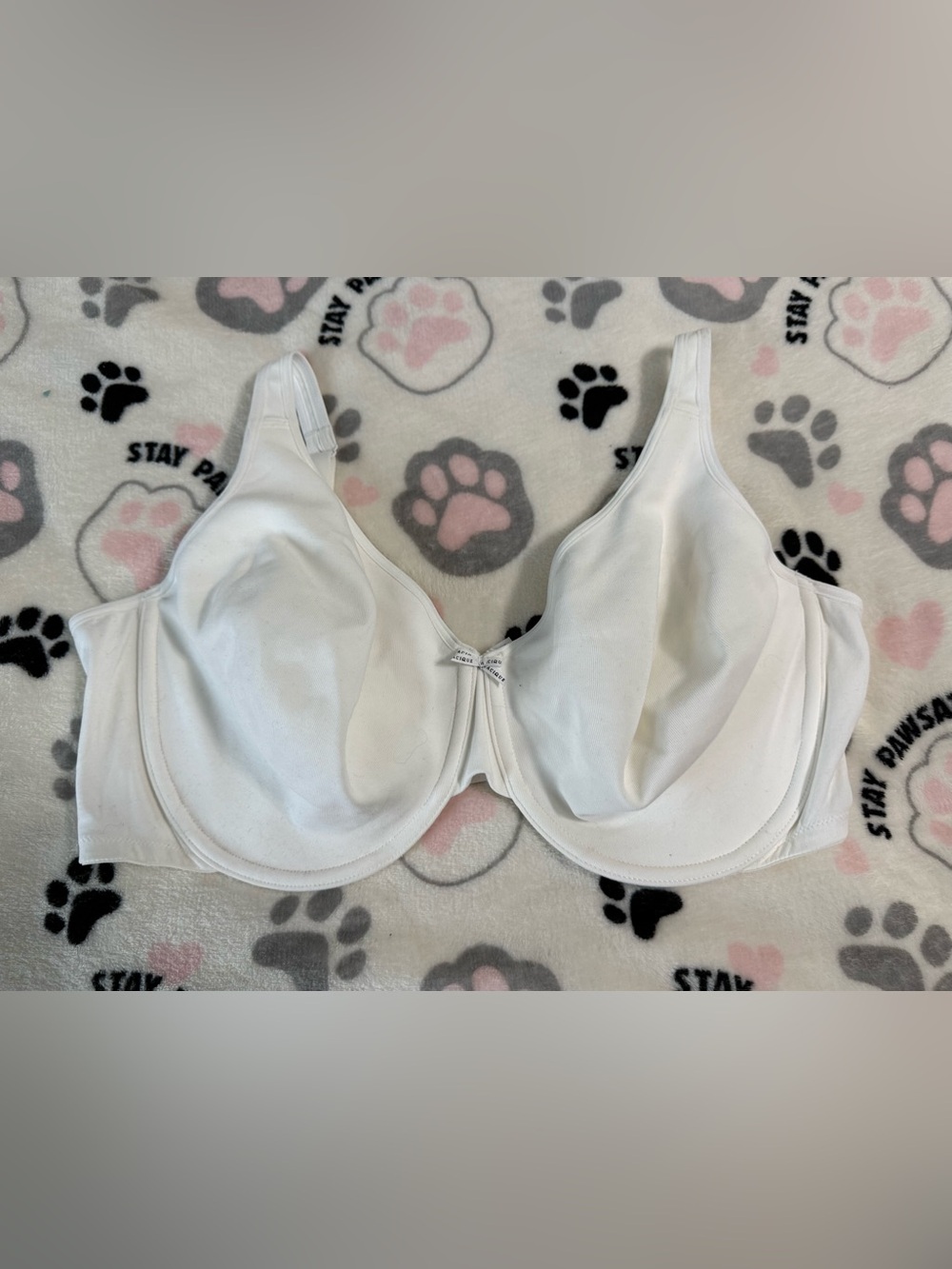 White Underwire Full Coverage Bra - 44F